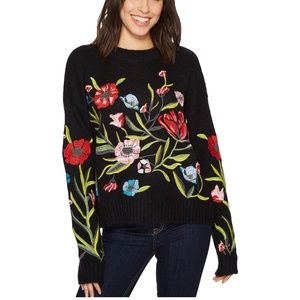 Romeo & Juliet Couture Floral Embroidered Sweater